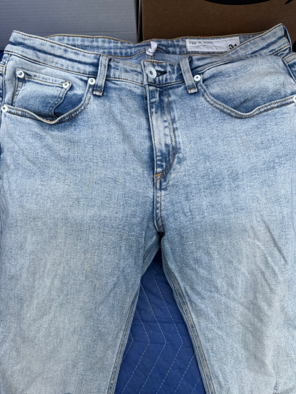 Rag & Bone Light Wash Boyfriend Jeans - Classic Straight Fit